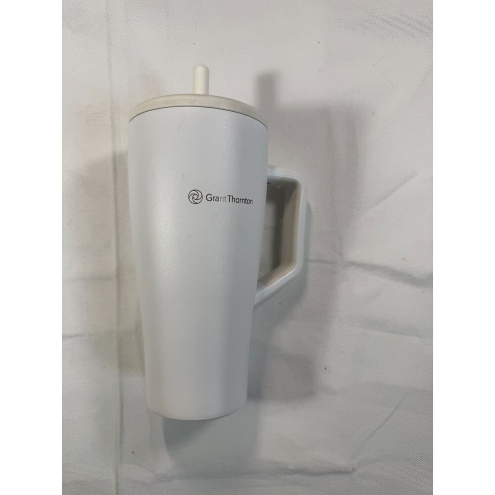 Brumate Era 30oz Tumbler White Stainless Steel Straw Lid Corporate Grant Thornto